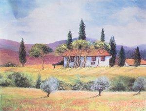 Estrada para Siena, 1999 (pastel)